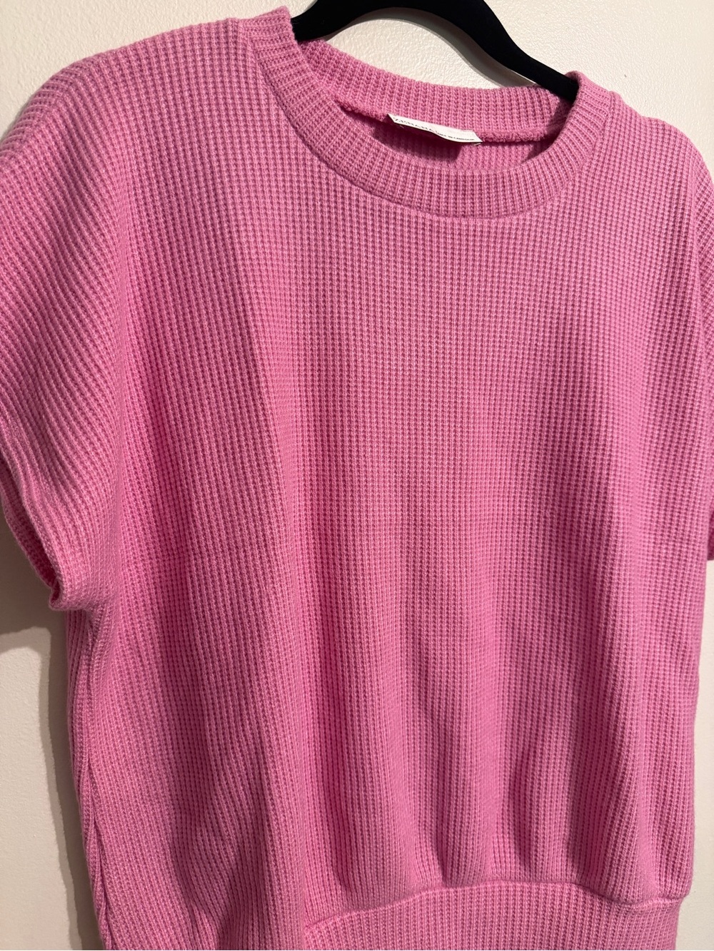 Zenana Outfitters Pink Short Sleeve Waffle Knit Top - Picture 8 of 8